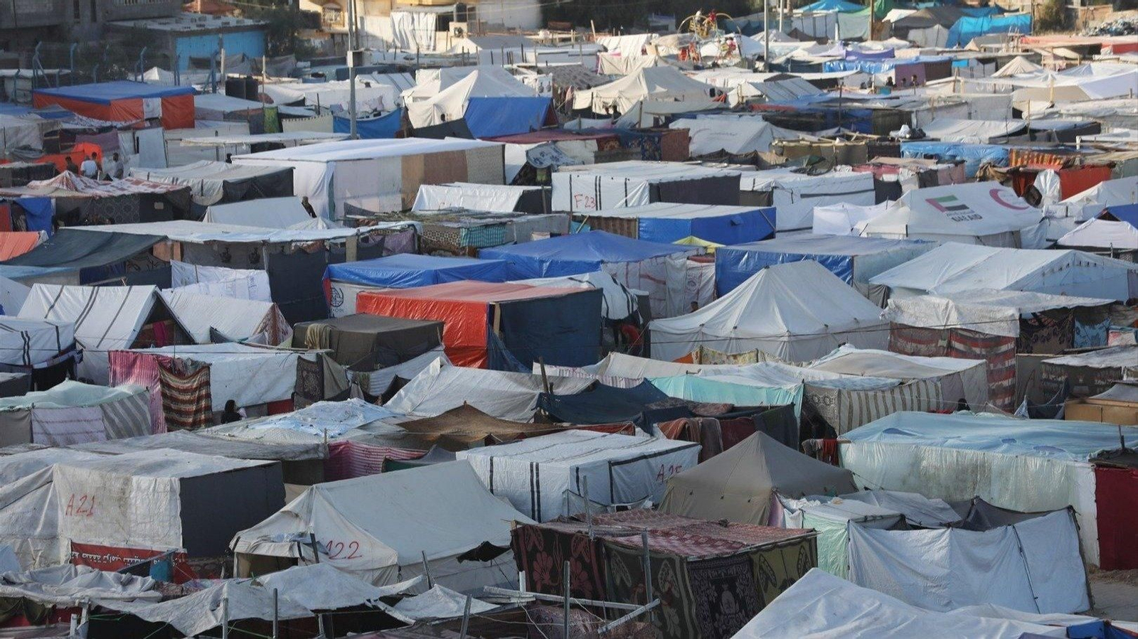 Un centro de desplazados en Rafá, en Gaza. // E.P.