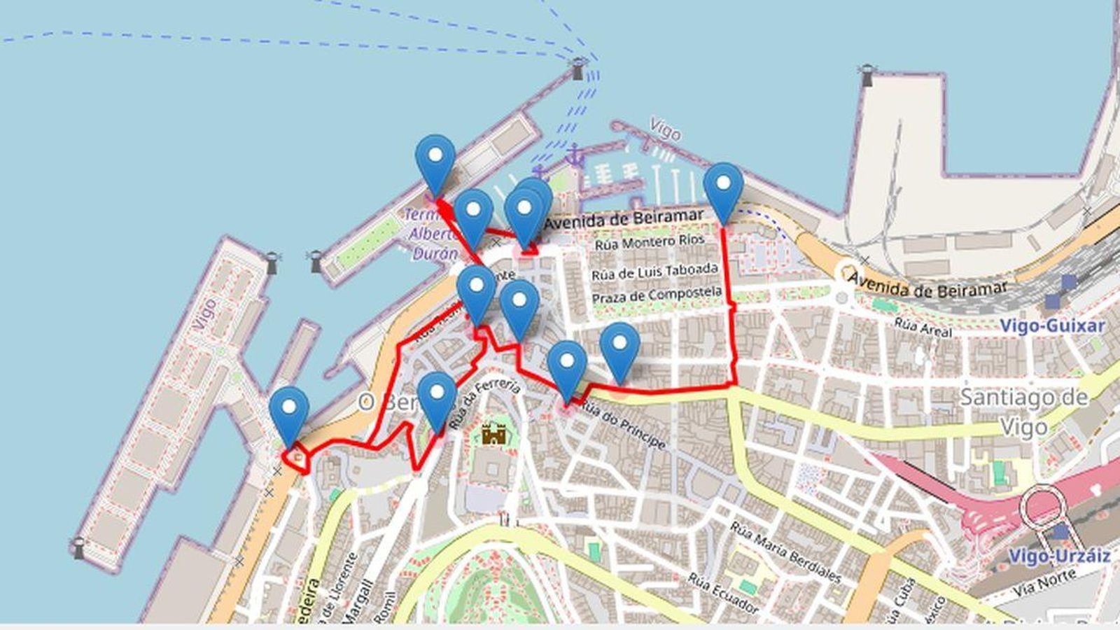 La ruta dedicada al cine por el centro de vigo recorre 3,5 kilómetros por el centro y la franja marítima.
