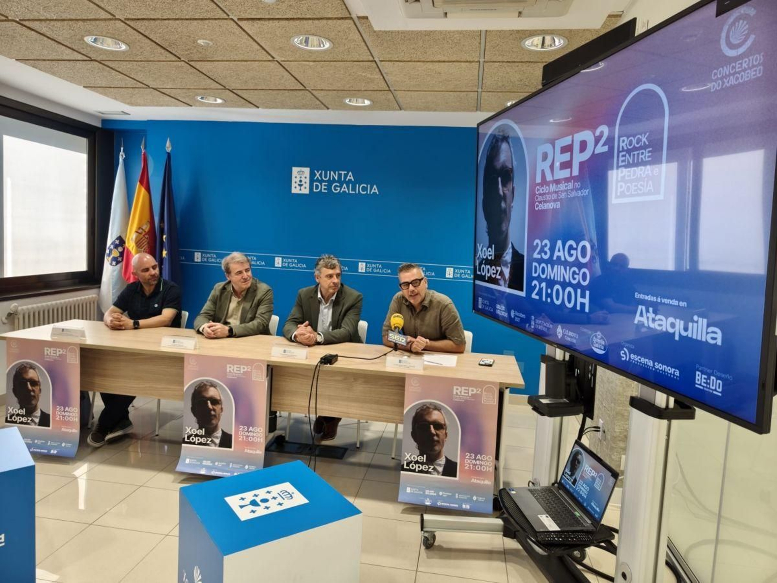 Marcos Vázquez, Manuel Pardo, Antonio Puga y José Freiría, durante la presentación.