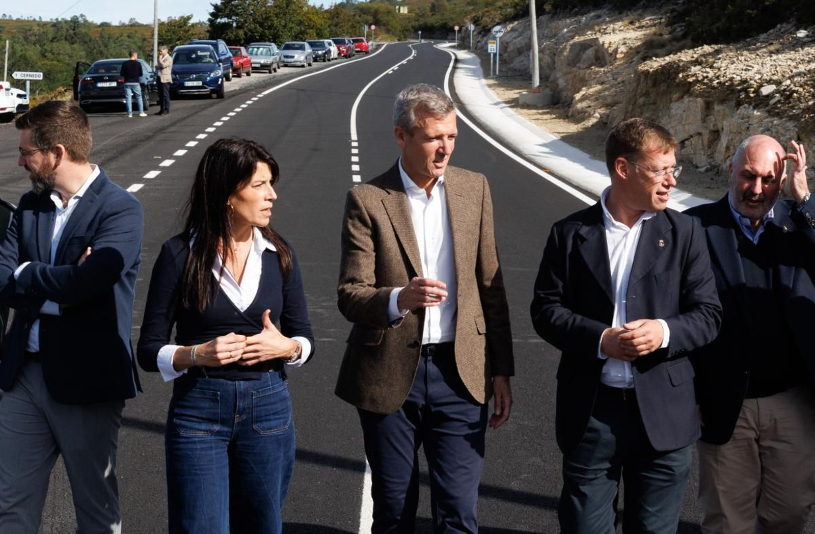 Martínez Allegue, Alfonso Rueda y David Carrera, en la renovada PO-235.