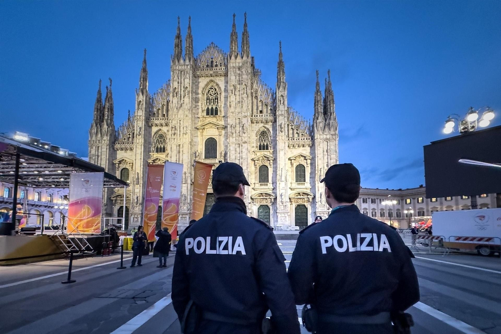 La policía en Milán