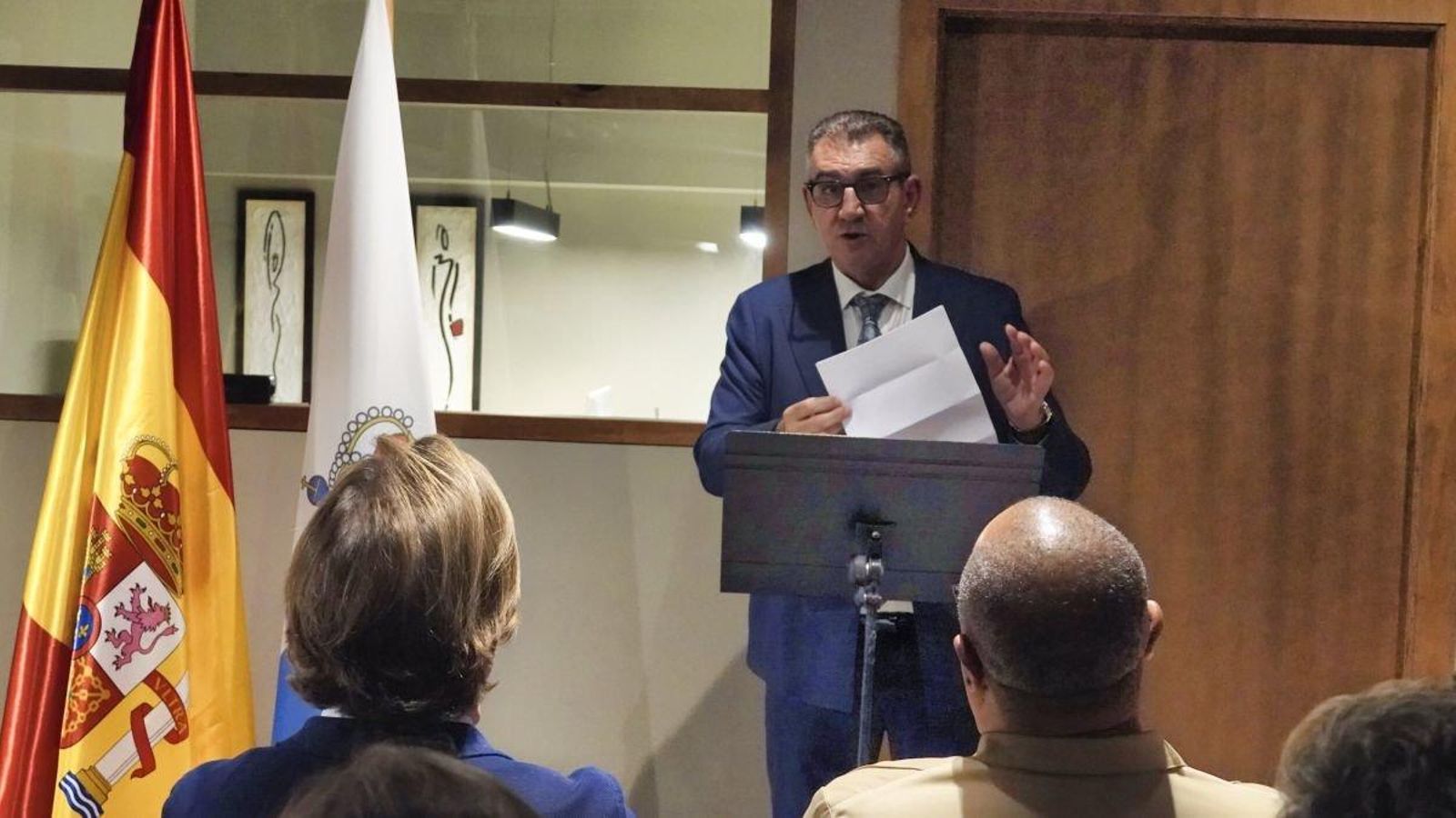 Julio Vázquez, primer cónsul de Guinea Bissau en Vigo, ayer en su toma de posesión.