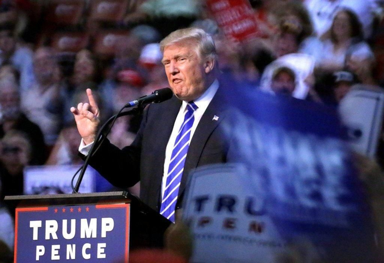 El candidato republicano a la Presidencia de EE.UU., Donald Trump, durante un acto de campaña.