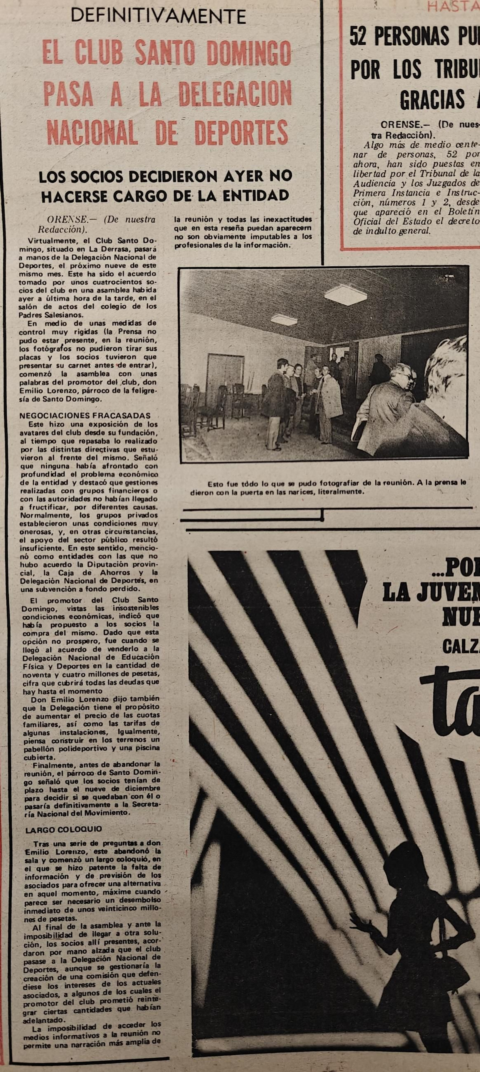 Noticias escaneadas del periódico La Región del 3 de diciembre de 1975