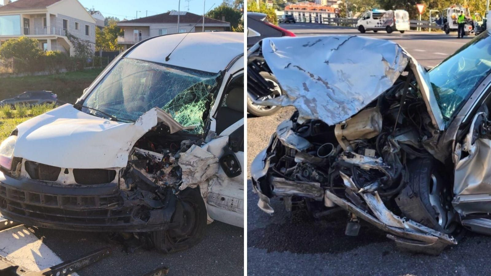 Los vehículos implicados en el accidente de Ourense.