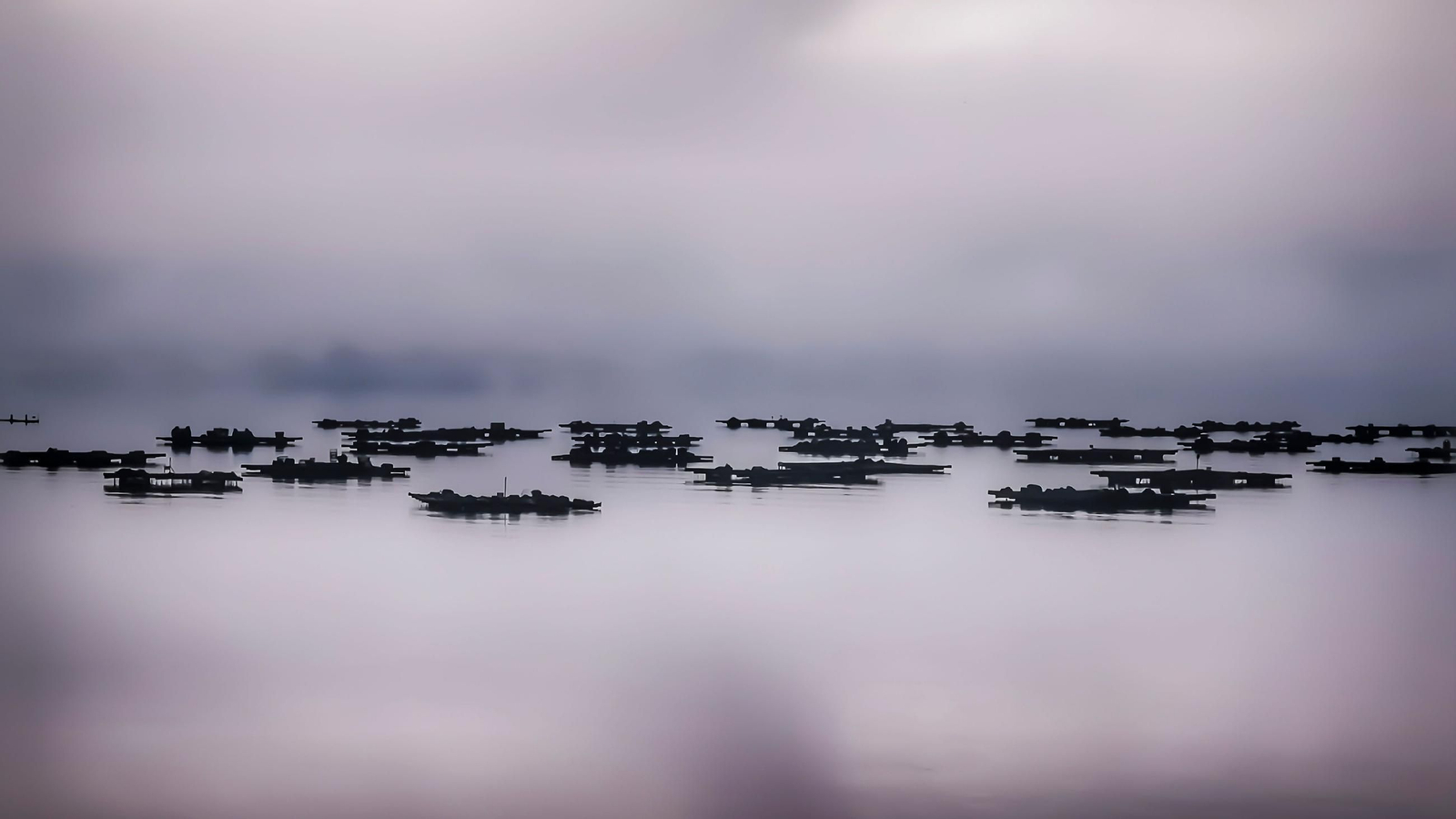 Fotografía de las bateas de la ría de Vigo en Rande (Pontevedra) tomada por Begoña Estévez Brao y galardonada con un accésit en "Mi Rincó Favorito".
