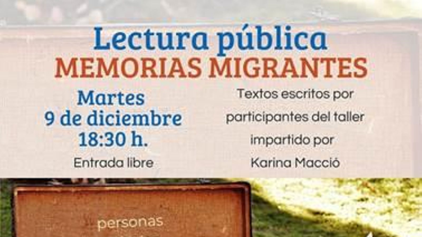 Cartl de la lectura pública "Memorias de Migrantes"
