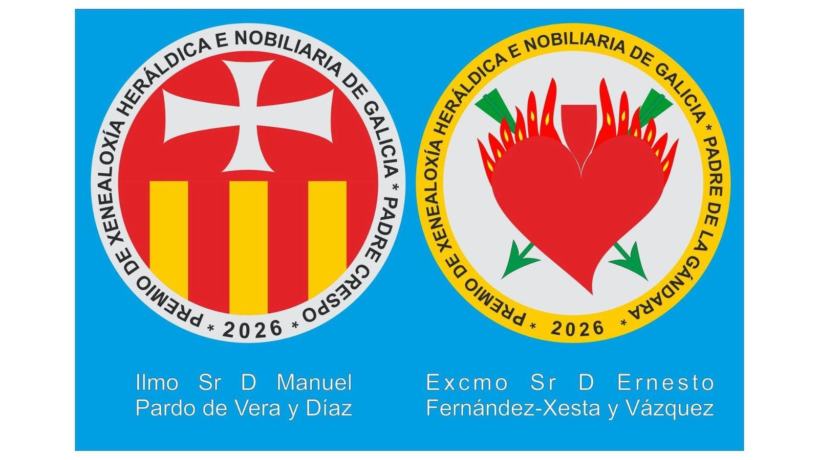Emblemas de ambos premios el Padre Crespo y el Padre de la Gándara.