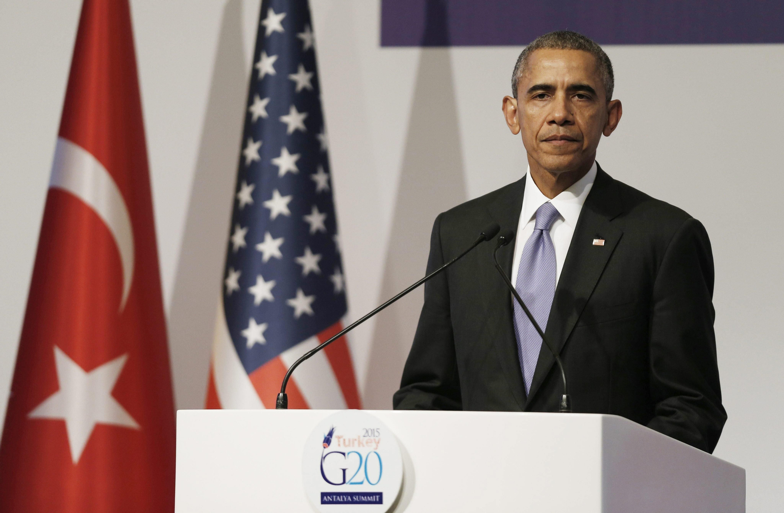 Barack Obama, en la rueda de prensa en la cumbre del G20 celebrada en Antalya (Turquía).