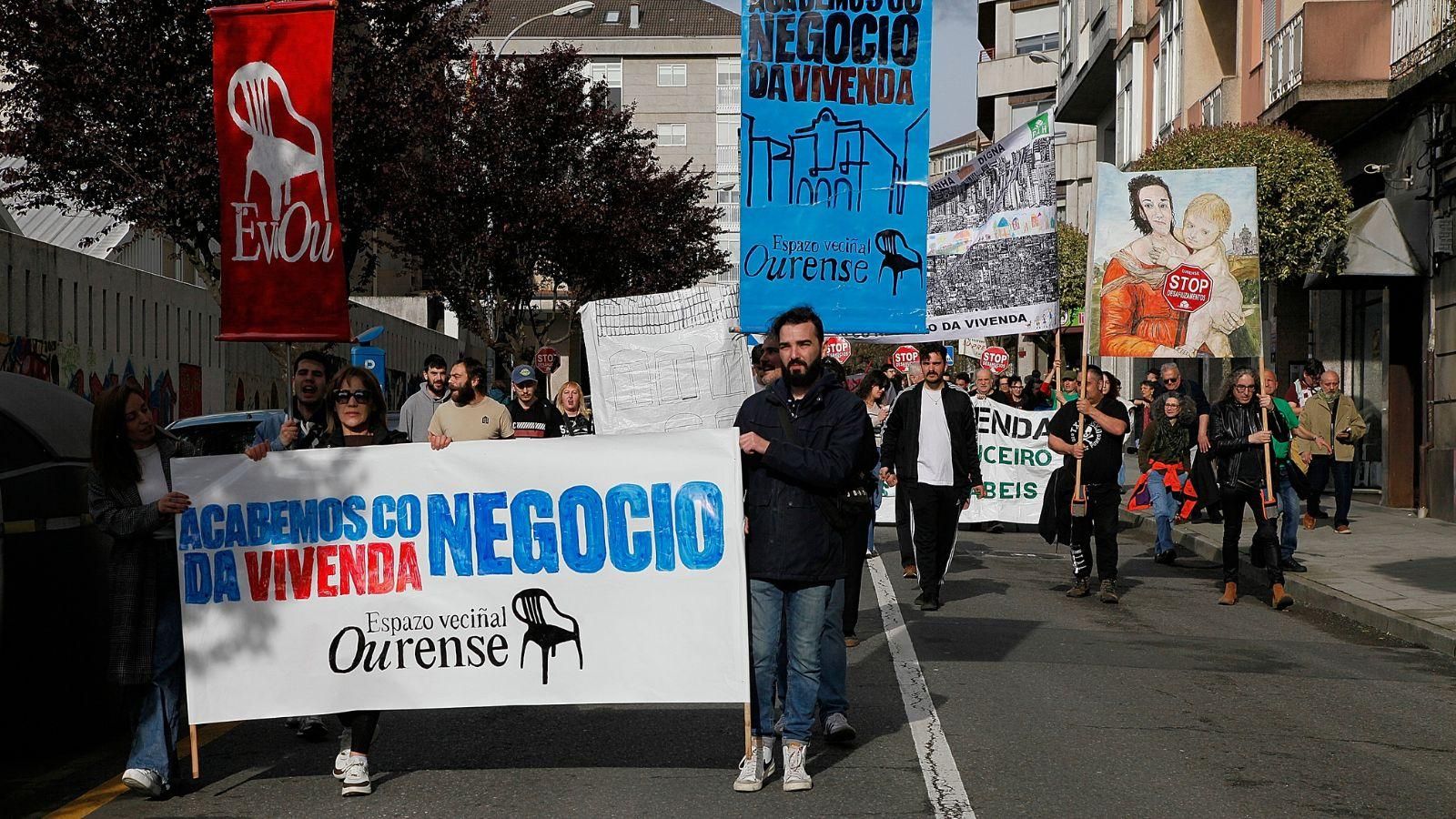 Manifestantes en Ourense