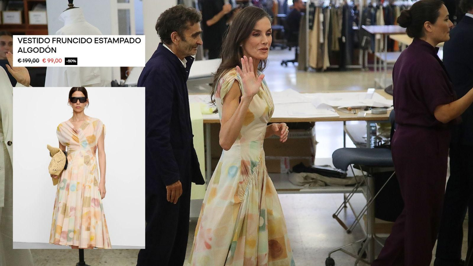 La reina Letizia, junto a Adolfo Domínguez y Adriana Domínguez, en su visita por el 50 aniversario de la firma ourensana