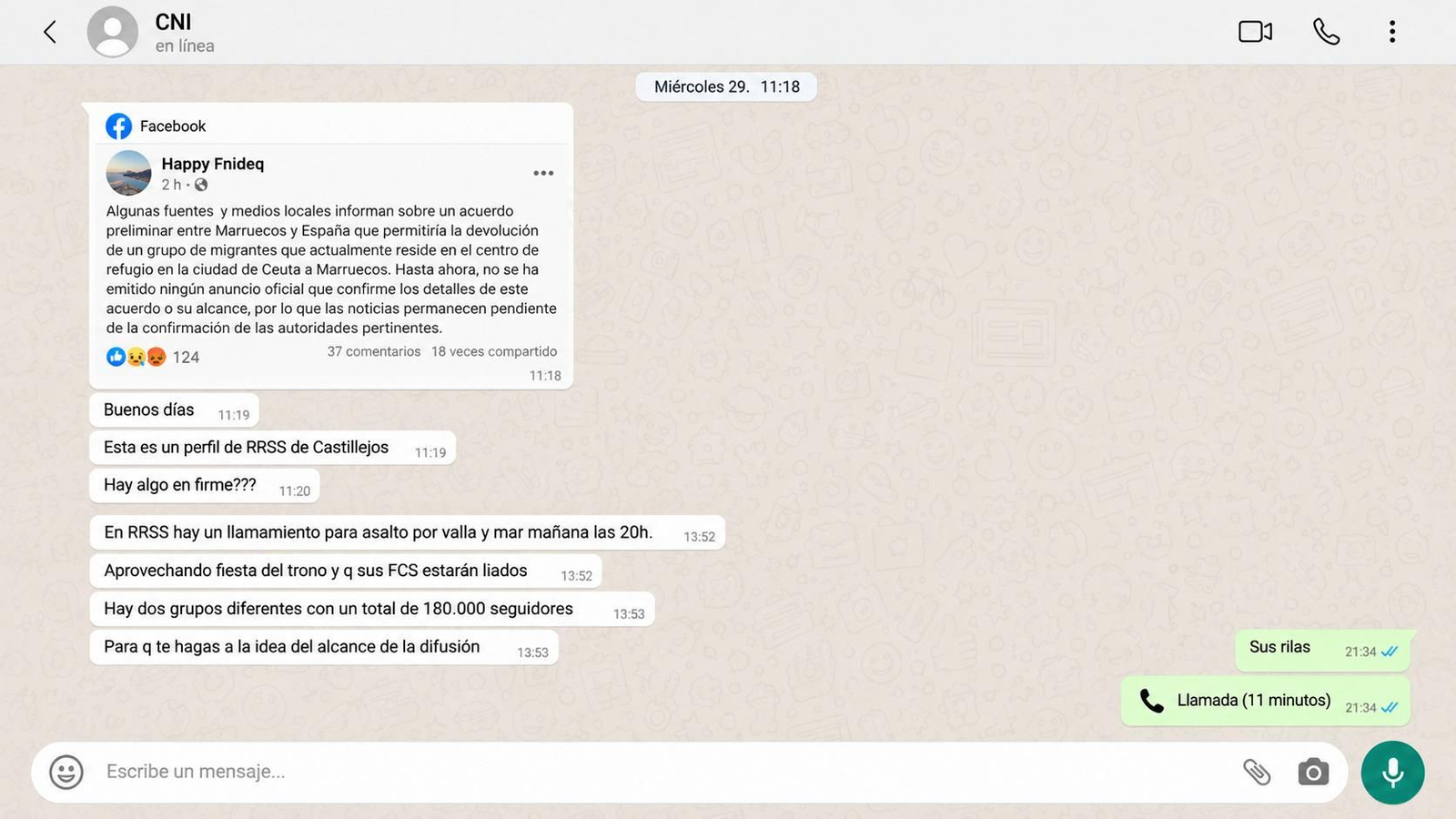 Recreación de la conversación
