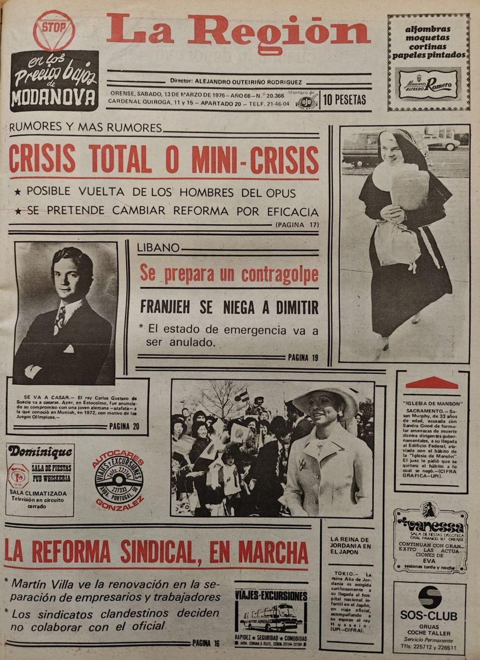 Primera página de 1976.