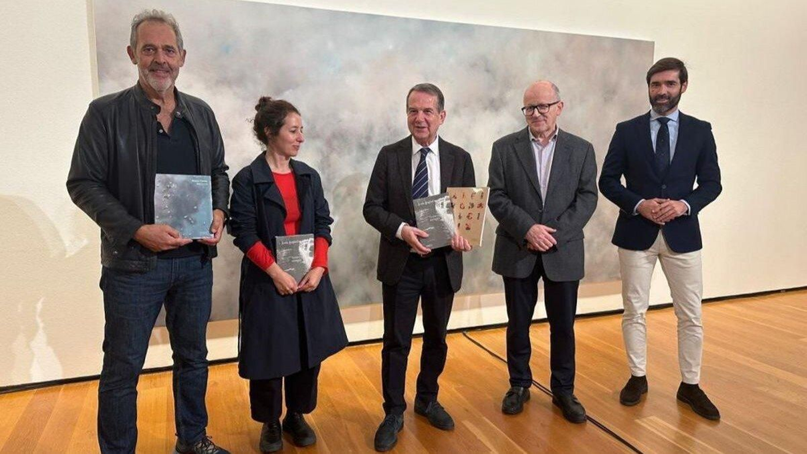 Bosco Caride, Laía Argüelles, Abel Caballero, Miguel Fernández Cid y Gorka Gómez, ayer.