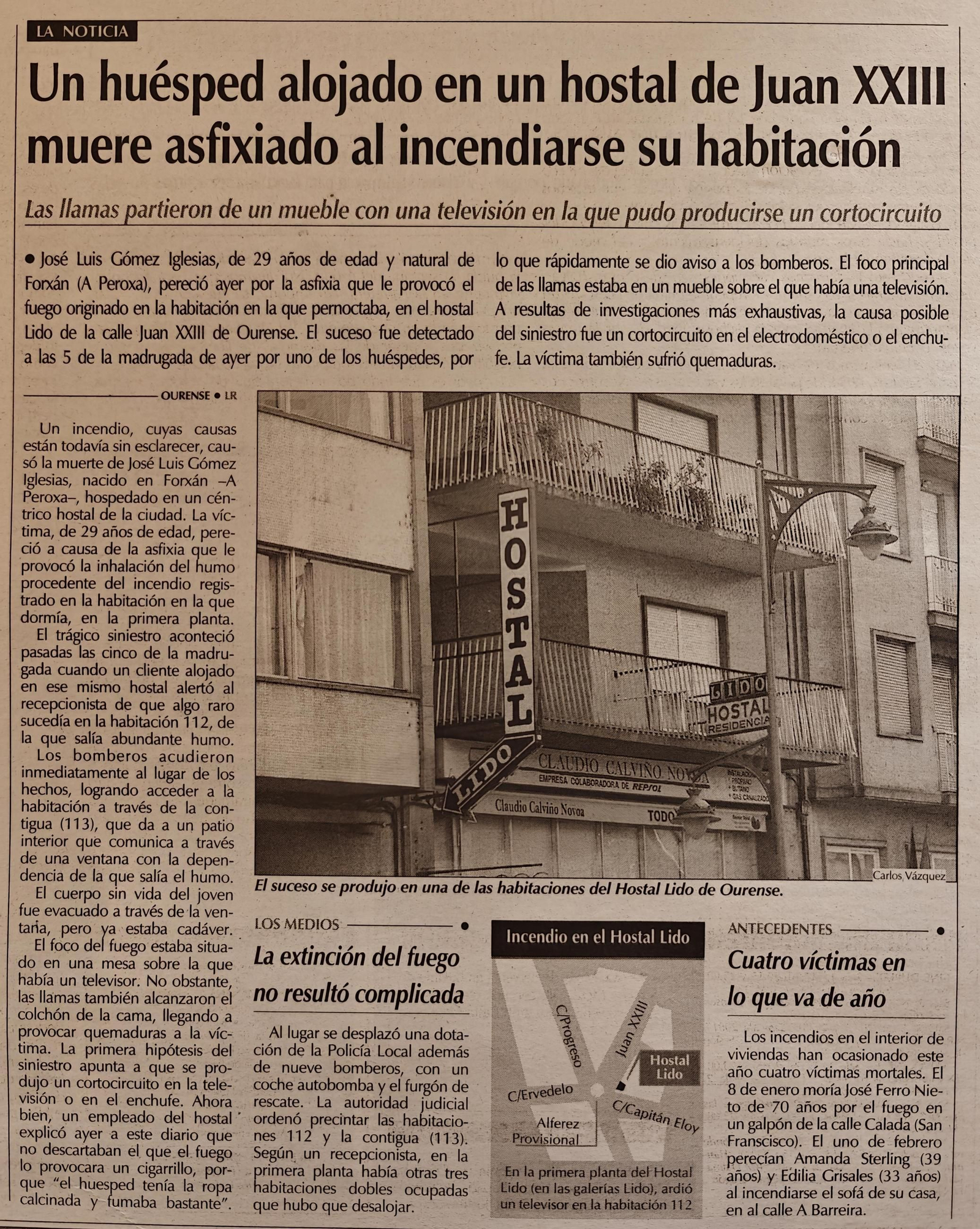 Muere un joven asfixiado.