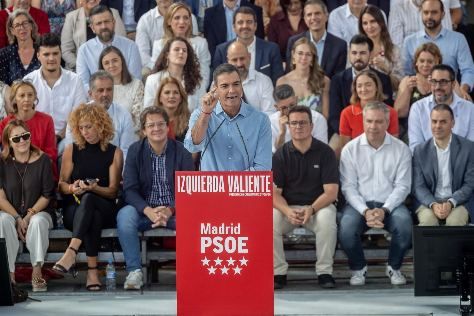 Pedro Sánchez durante su participación en un acto del PSOE en Madrid.
