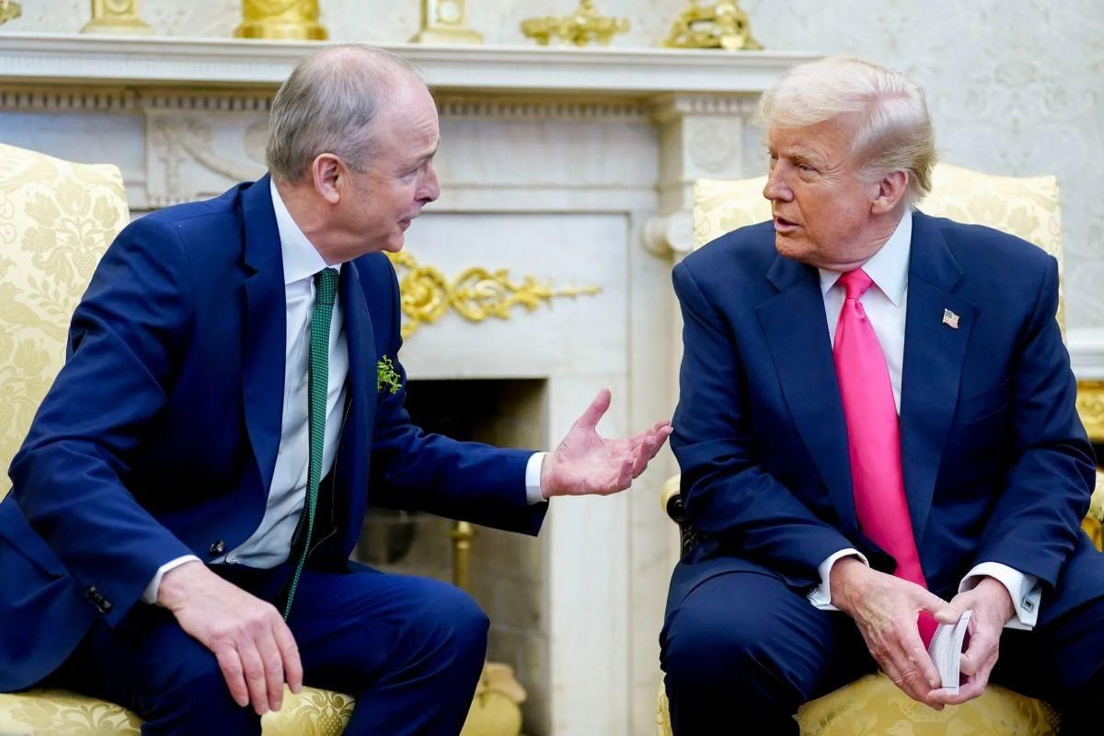 Trump, este martes con el primer ministro irlandés, Micheál Martin.