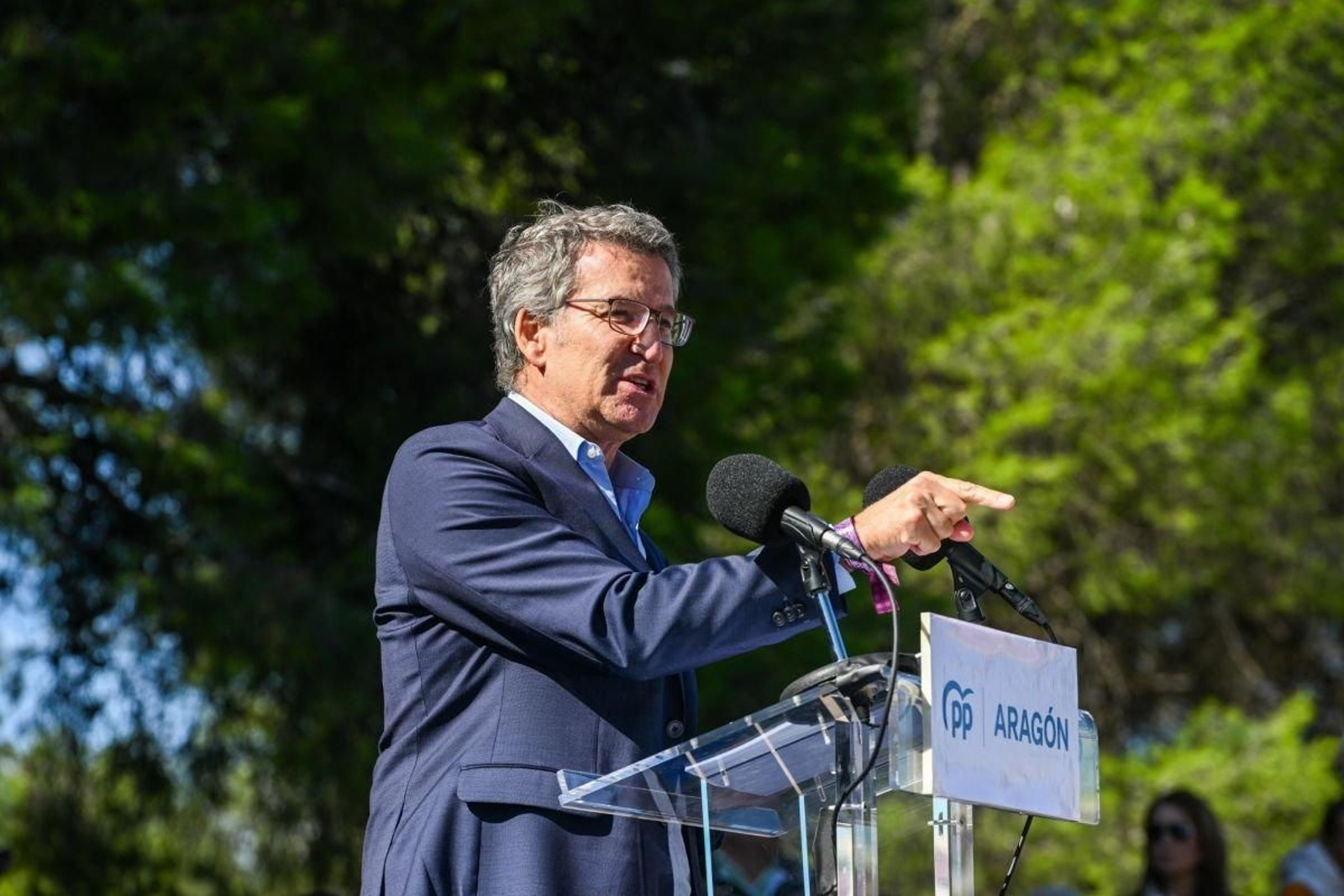 Alberto Núñez Feijóo, ayer en su intervención en Zaragoza.