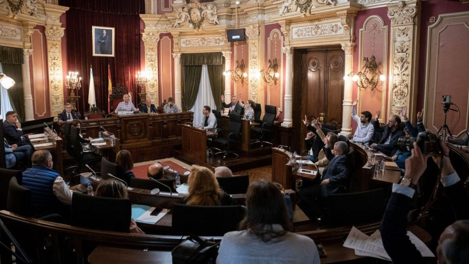 El pleno del Concello en una imagen de archivo.