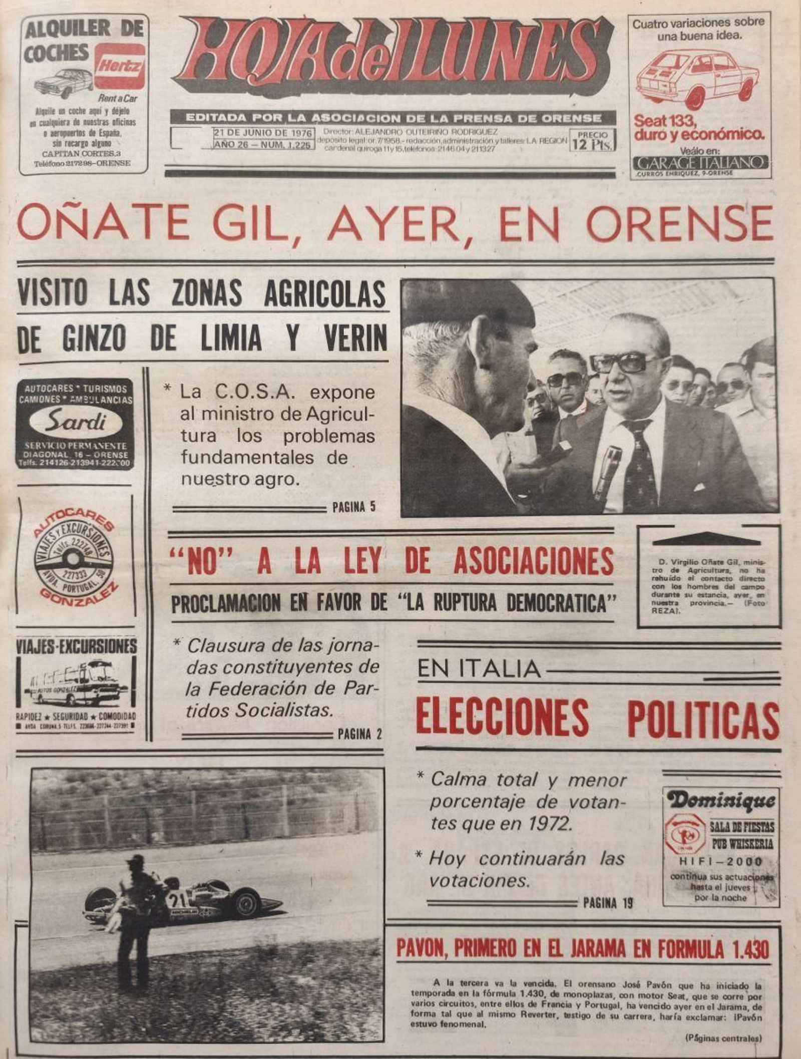 La primera 21 de junio de 1976.
