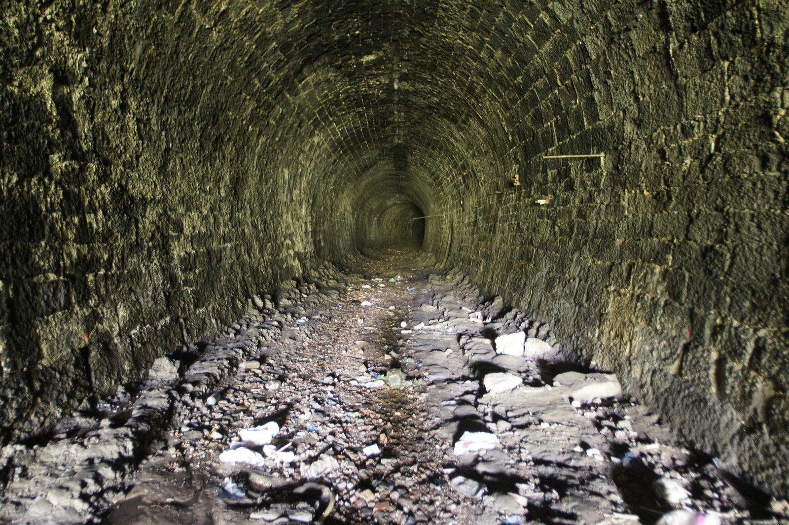 Interior del túnel de Alfonso XIII, que en su día fue utilizado por el ferrocarril.