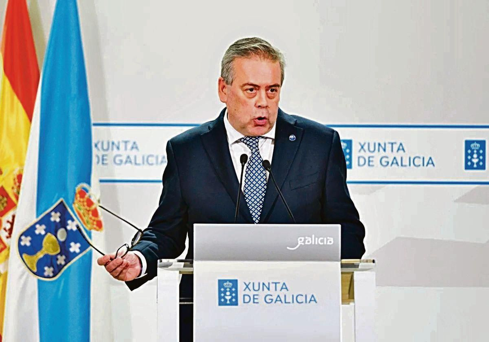 El conselleiro, Antonio Gómez Caamaño, este lunes en la Xunta.