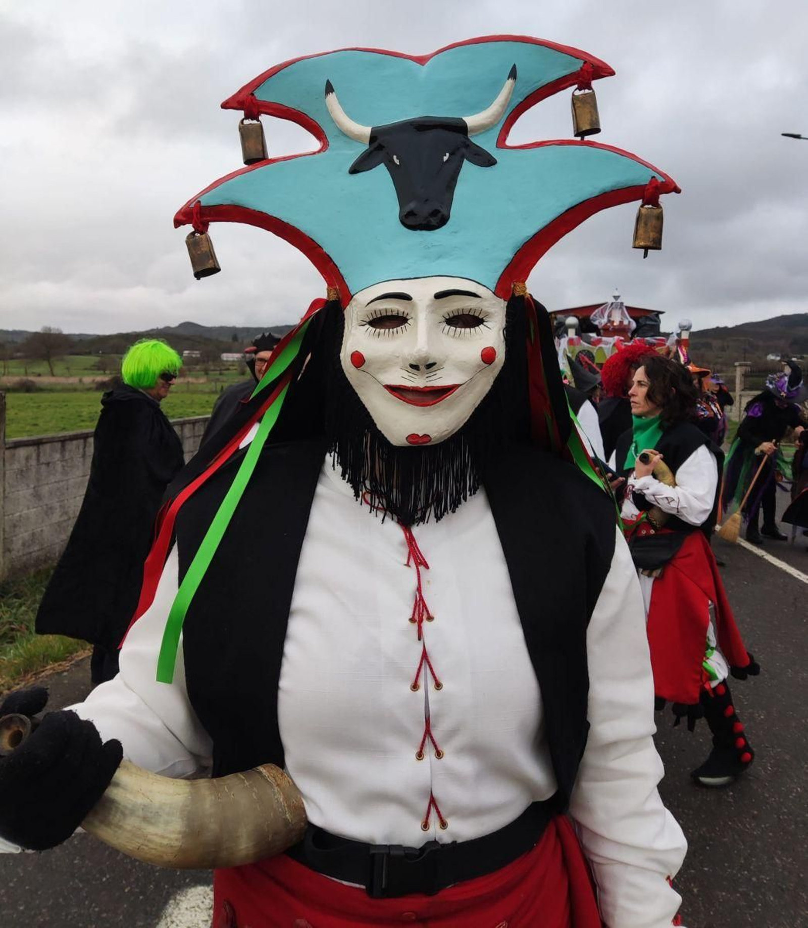 Un Vergalleiro en el entroido del año pasado en Sarreaus.