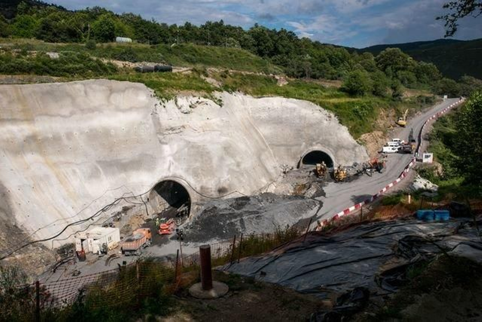 Obras en el túnel de Cercedelo.