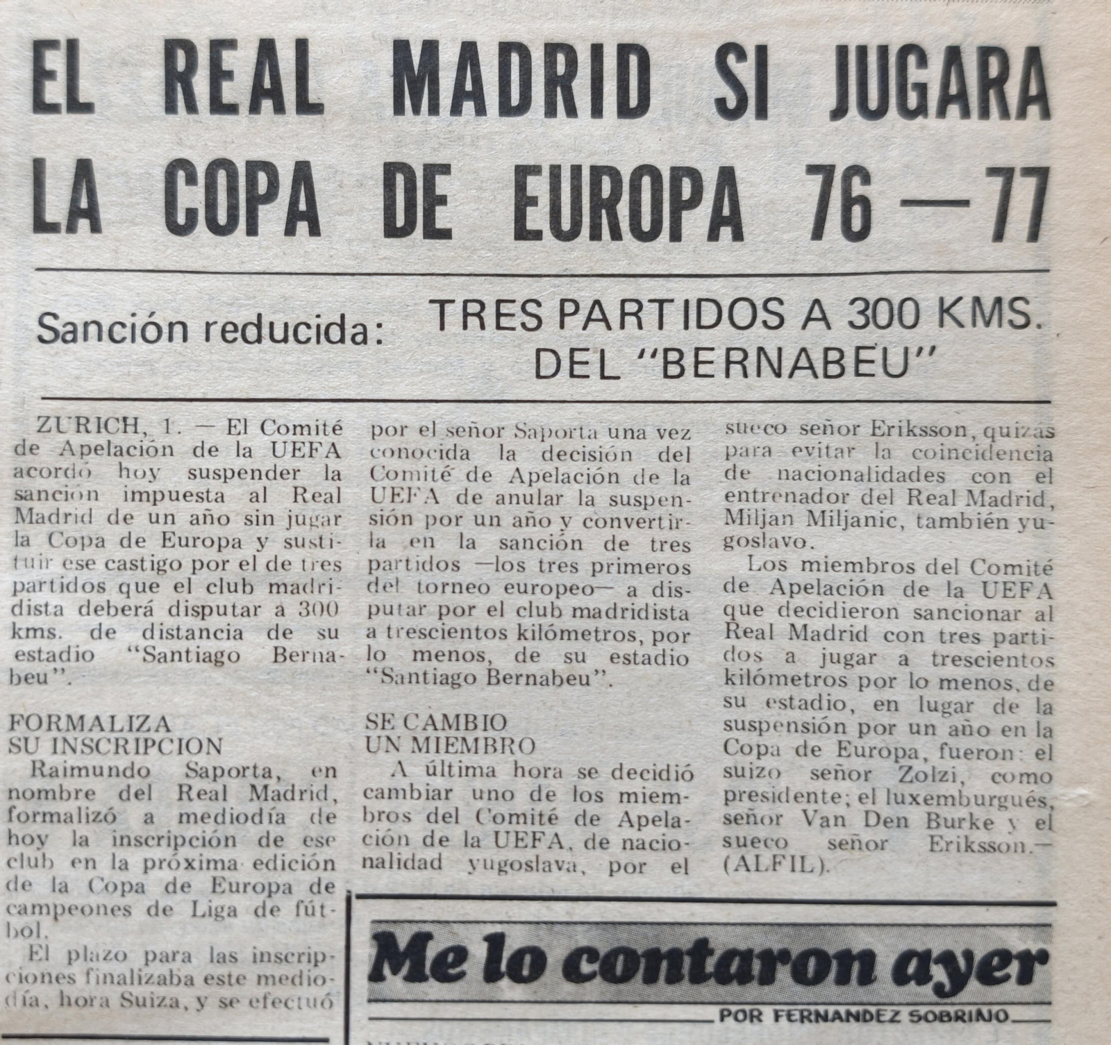 3 de julio de 1976.