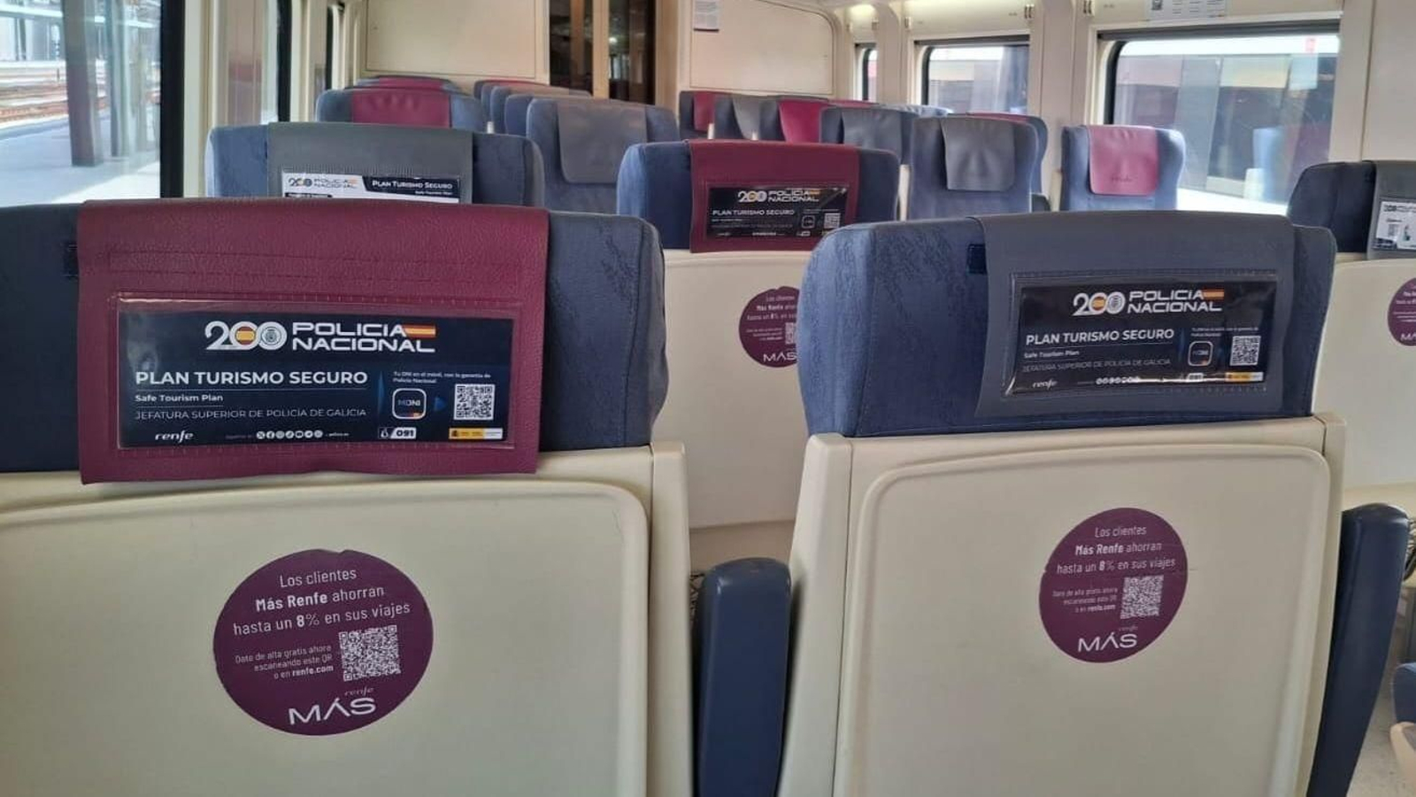 Los reposacabezas de los trenes llevarán un QR con información.