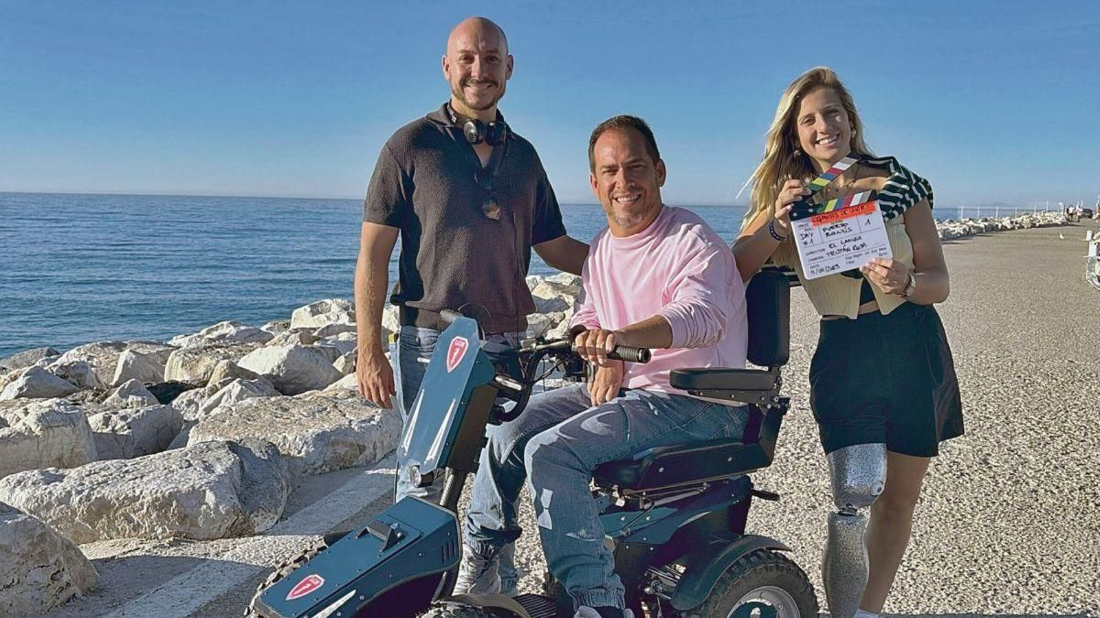 Rodrigo Espinel, El Langui y Vila, en un momento del rodaje.