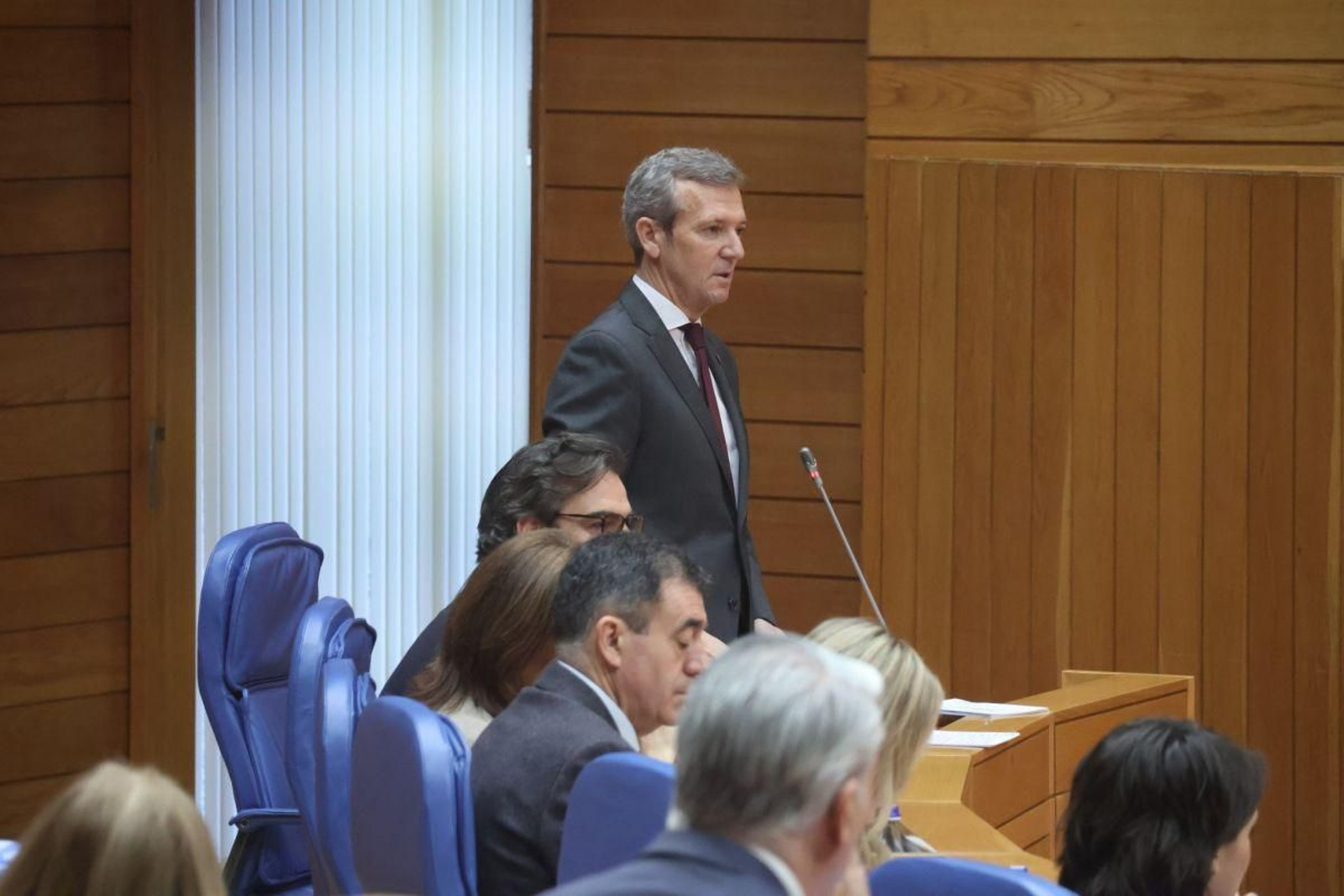 El presidente de la Xunta, Alfonso Rueda, ayer en el Parlamento.