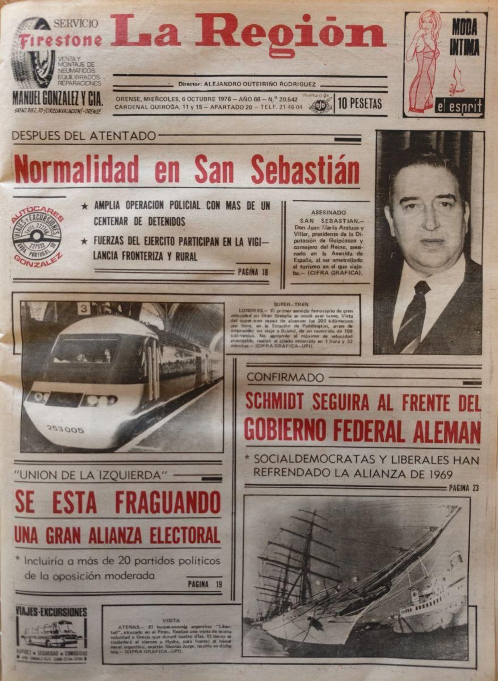 Primera página del 6 de octubre de 1976.