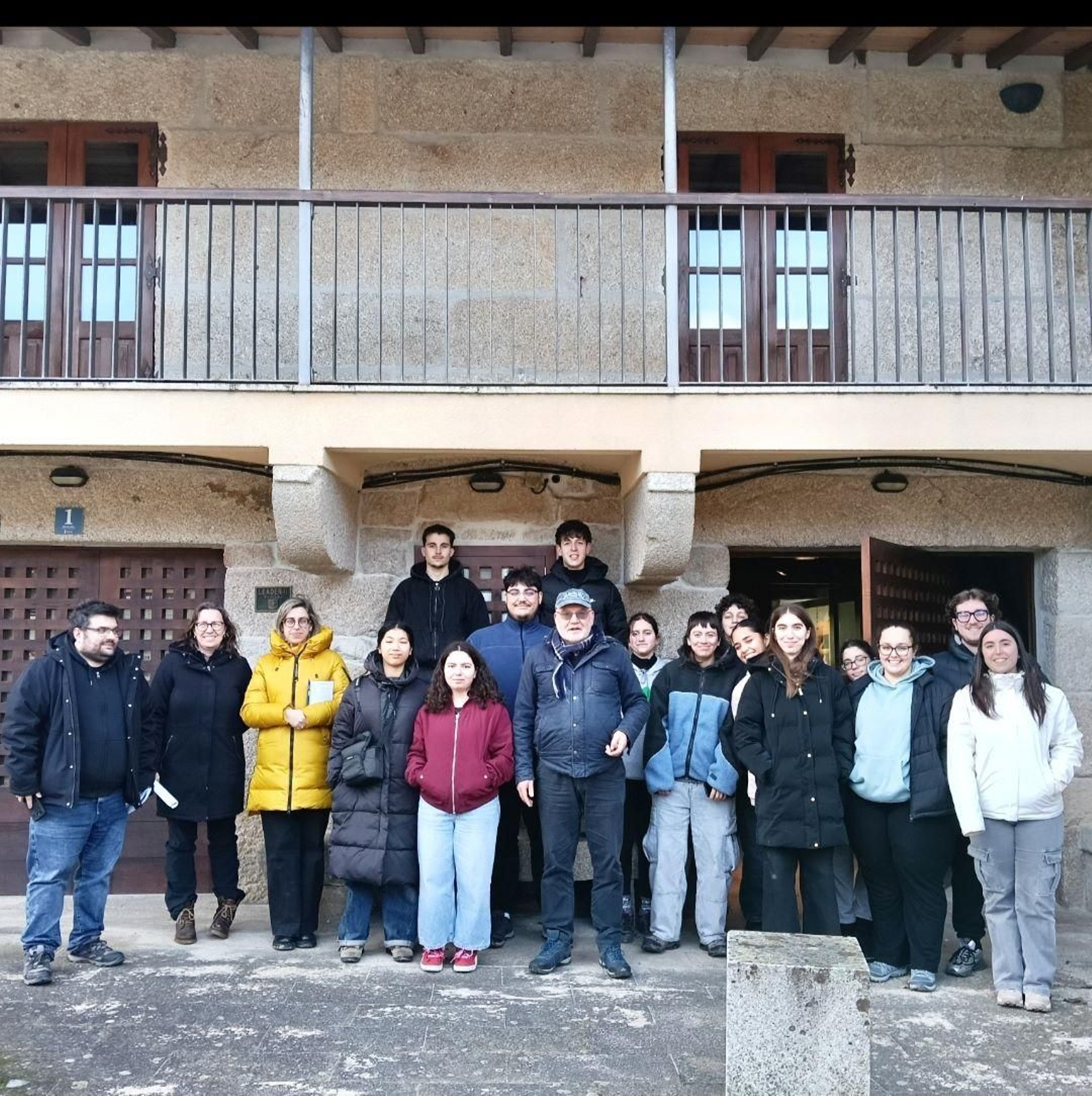 Los estudiantes en Sandiás.