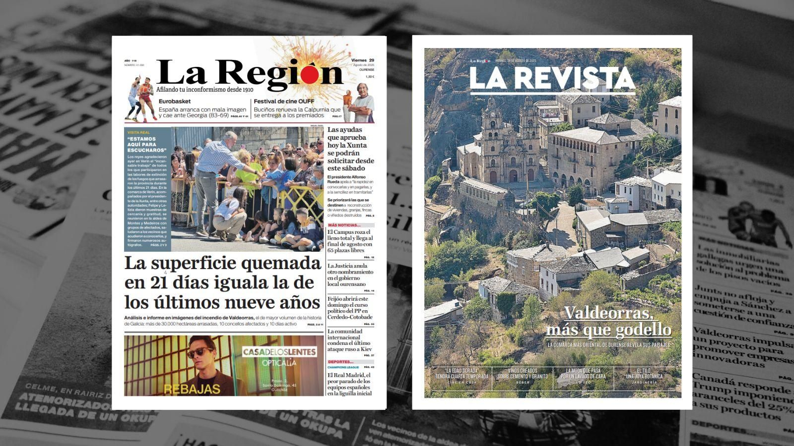 Las portadas de este viernes, 29 de agosto, de La Región