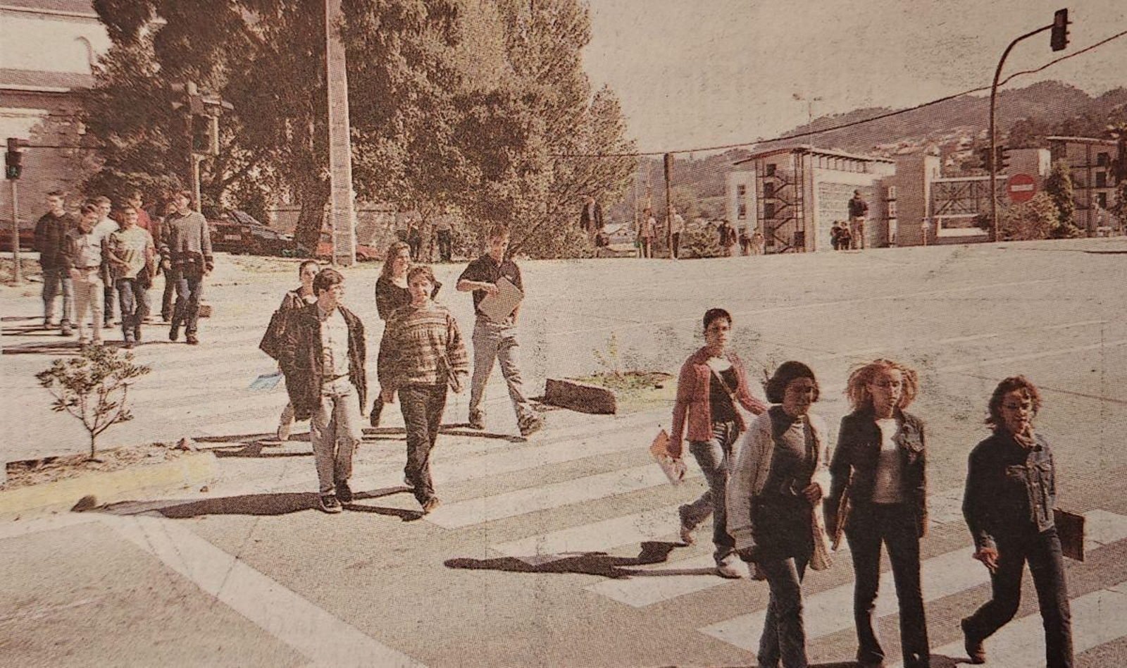 El peligroso cruce en el Campus de Ourense.