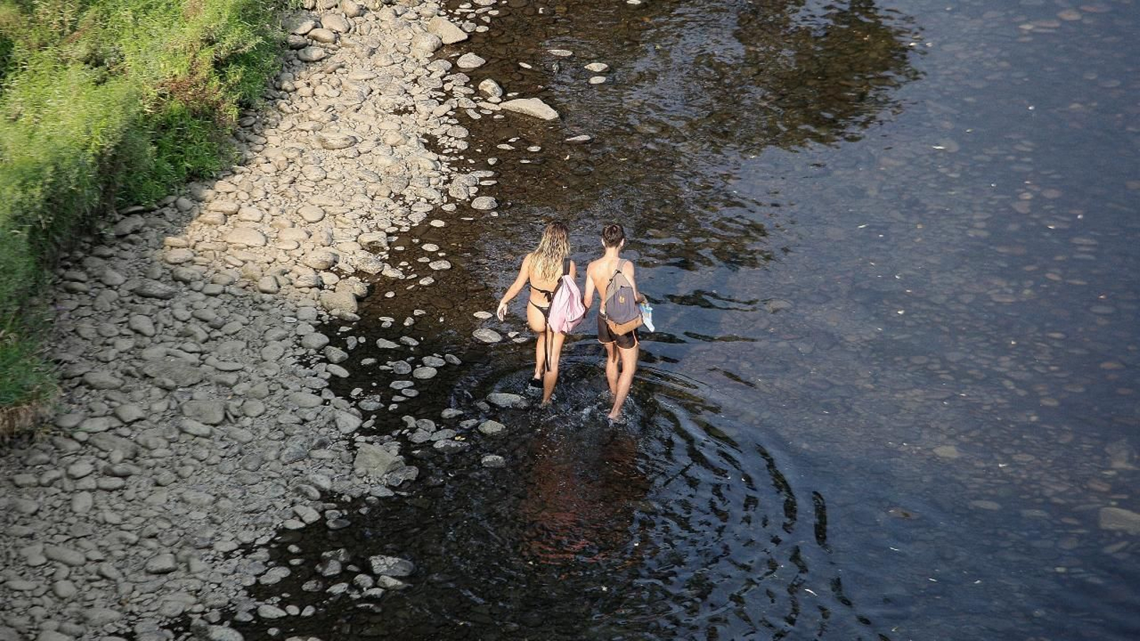 El río Miño volvió a presentar niveles muy bajos ayer (MIGUEL ÁNGEL).