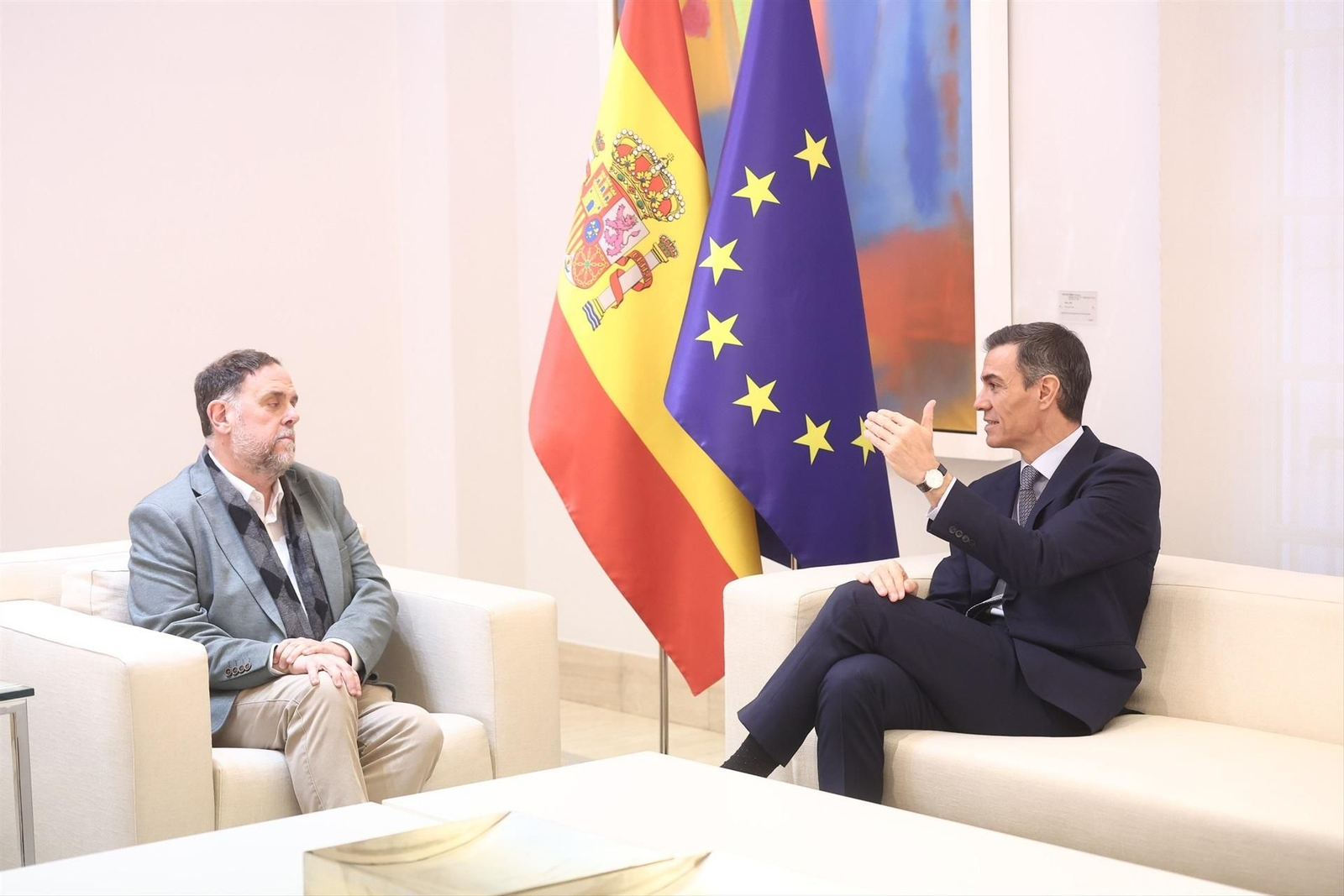 Sánchez y Junqueras, el pasado 8 de enero.