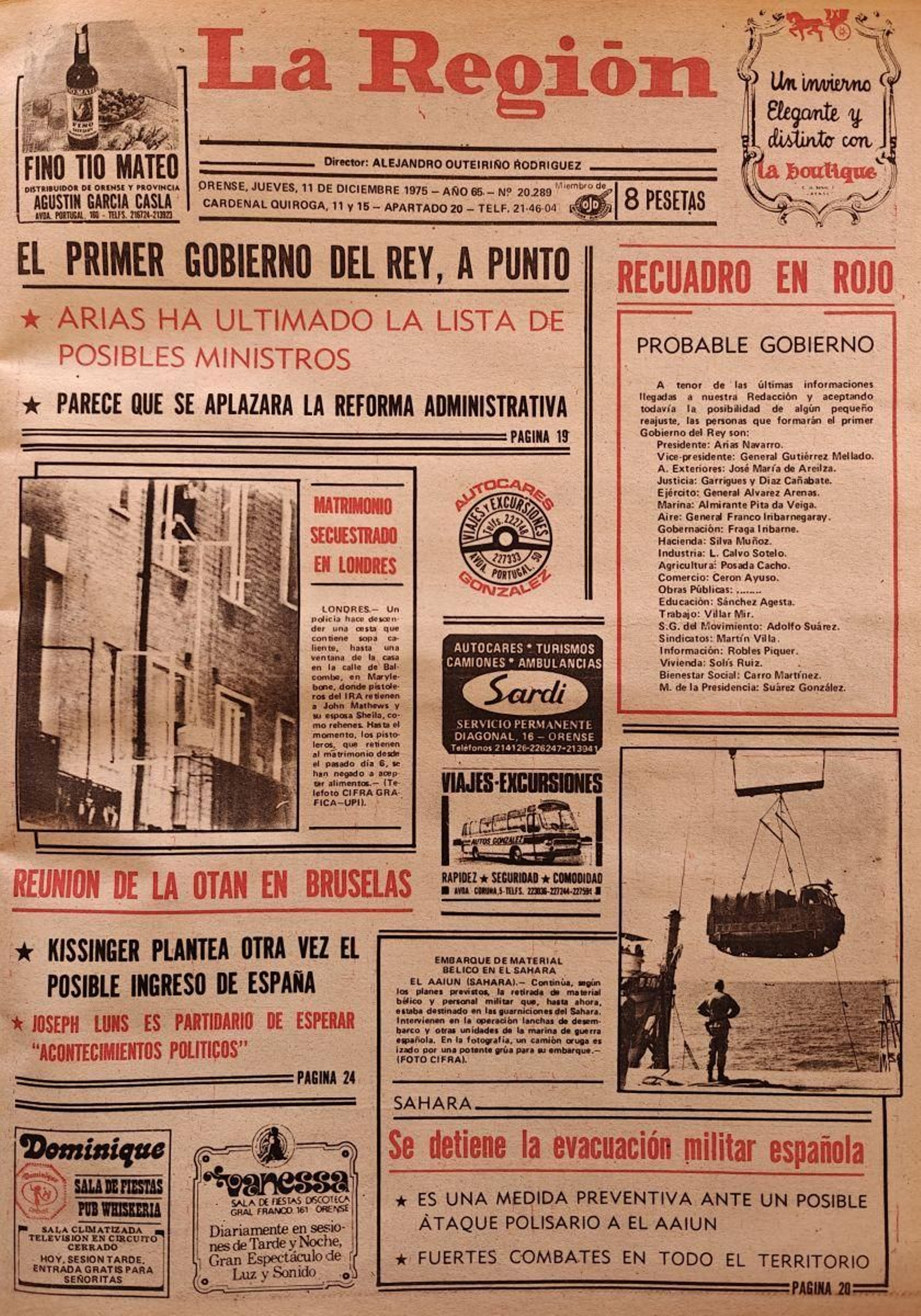 La primera página de 1975