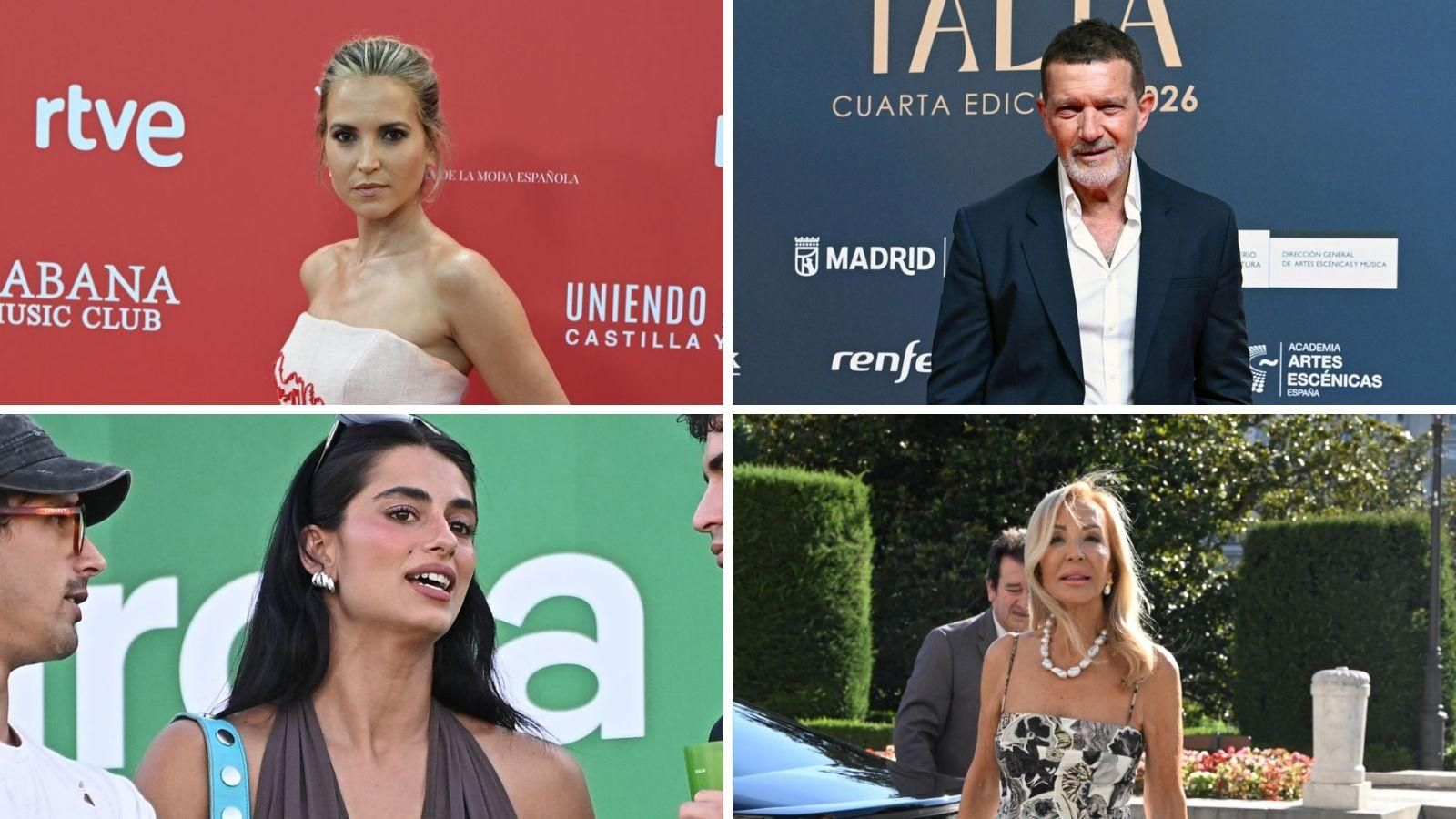 Ana Fernández en la III edición de los Premios Academia de la Moda Española,  Antonio Banderas,  Begoña Vargas y Carmen Lomana.