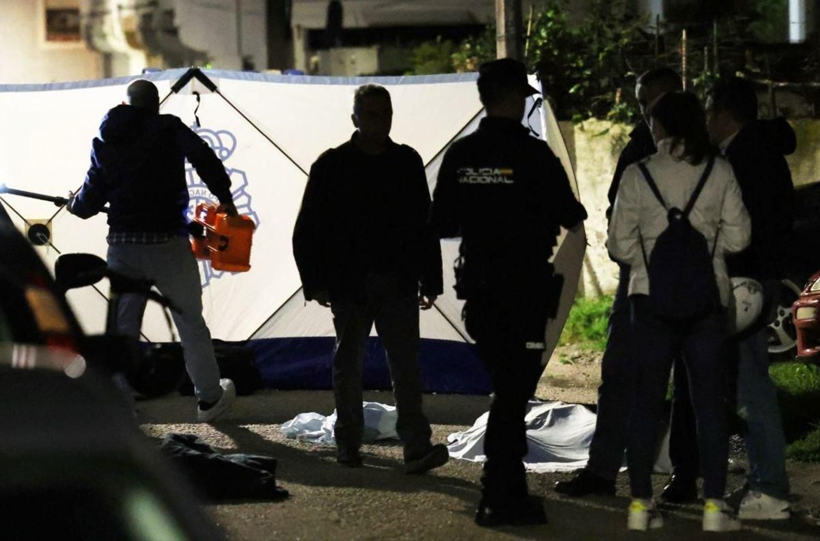 El dispositivo policial tras un asesinato en el barrio del Rocío de Coia este mes.