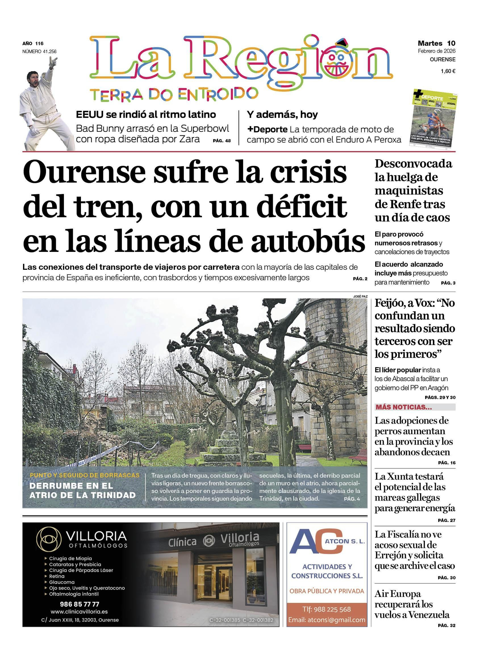 La portada de La Región.
