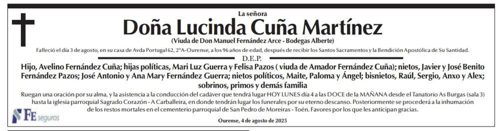 Esquelas 4 de agosto