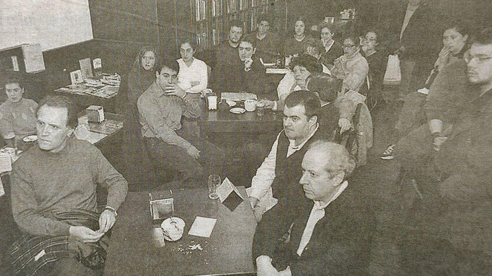 Millán Picouto, Vázquez Monxardín e Benito Losada, en primeiro plano, nunha das conferencias.