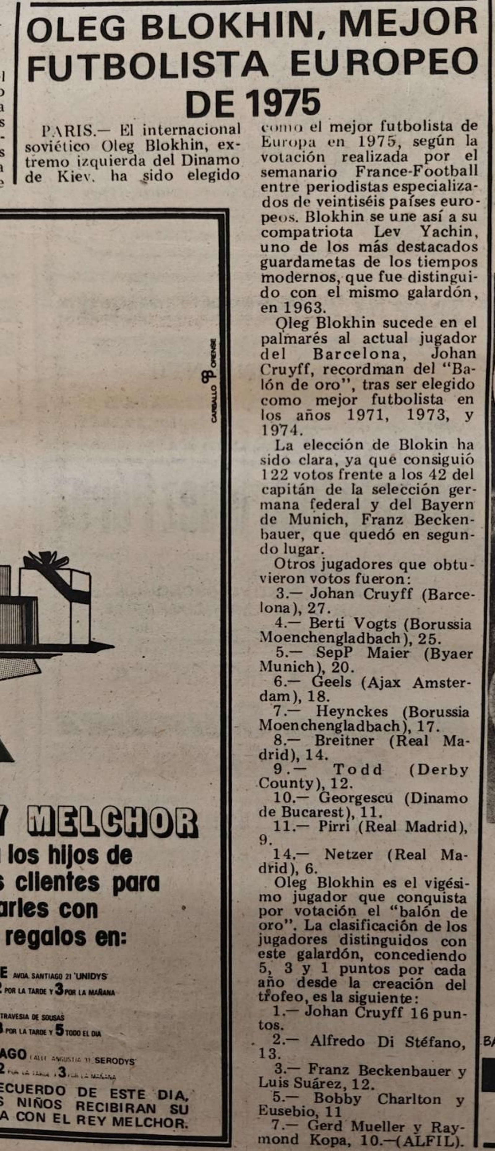 Recorte de la época.