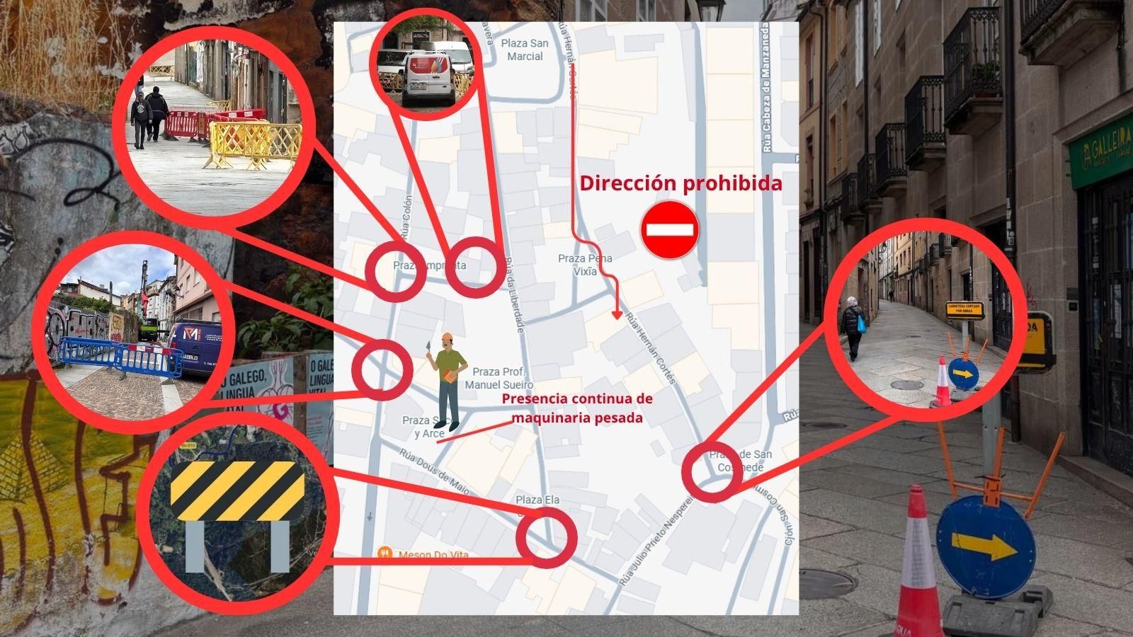El entorno de la calle Liberdade, en el Casco Vello de Ourense