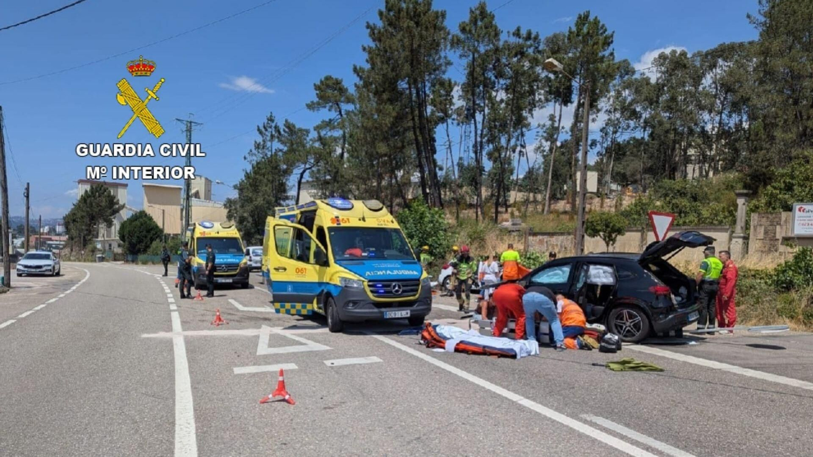 Una mujer de 68 años y un hombre de 62 mueren en un accidente de tráfico en O Porriño (Pontevedra)