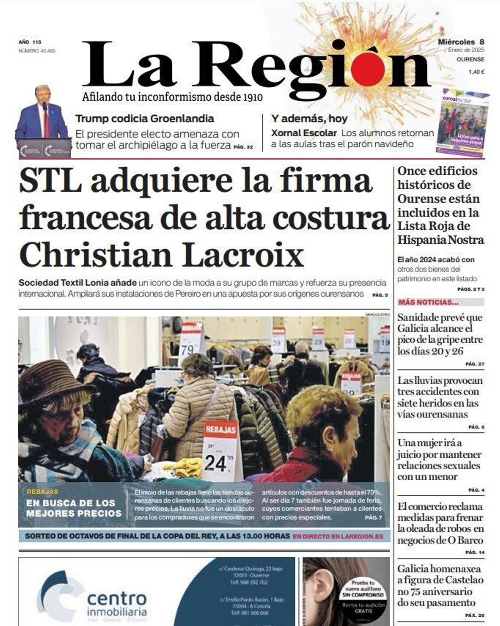 La portada de La Región.