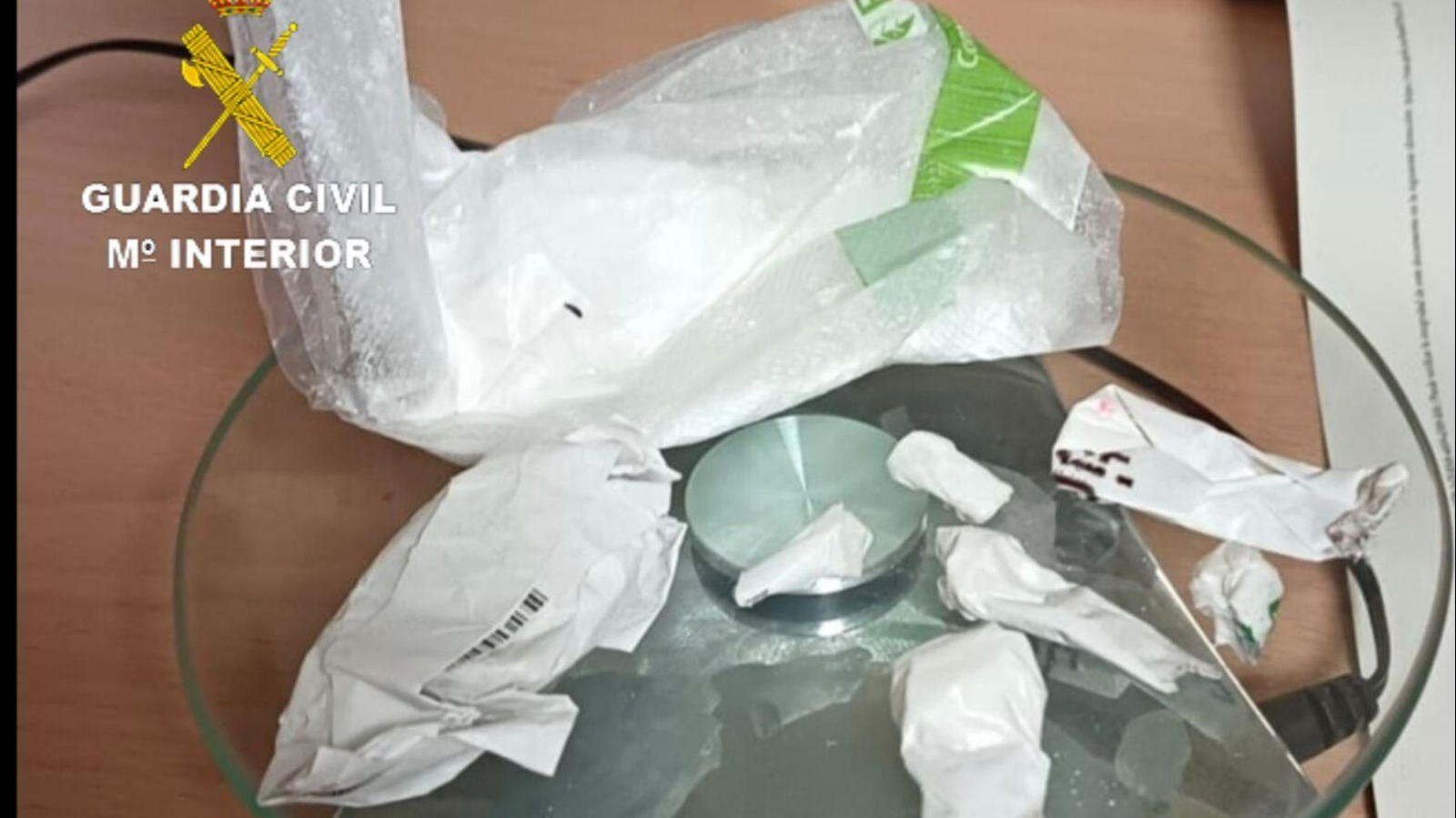 Droga intervenida en el registro.