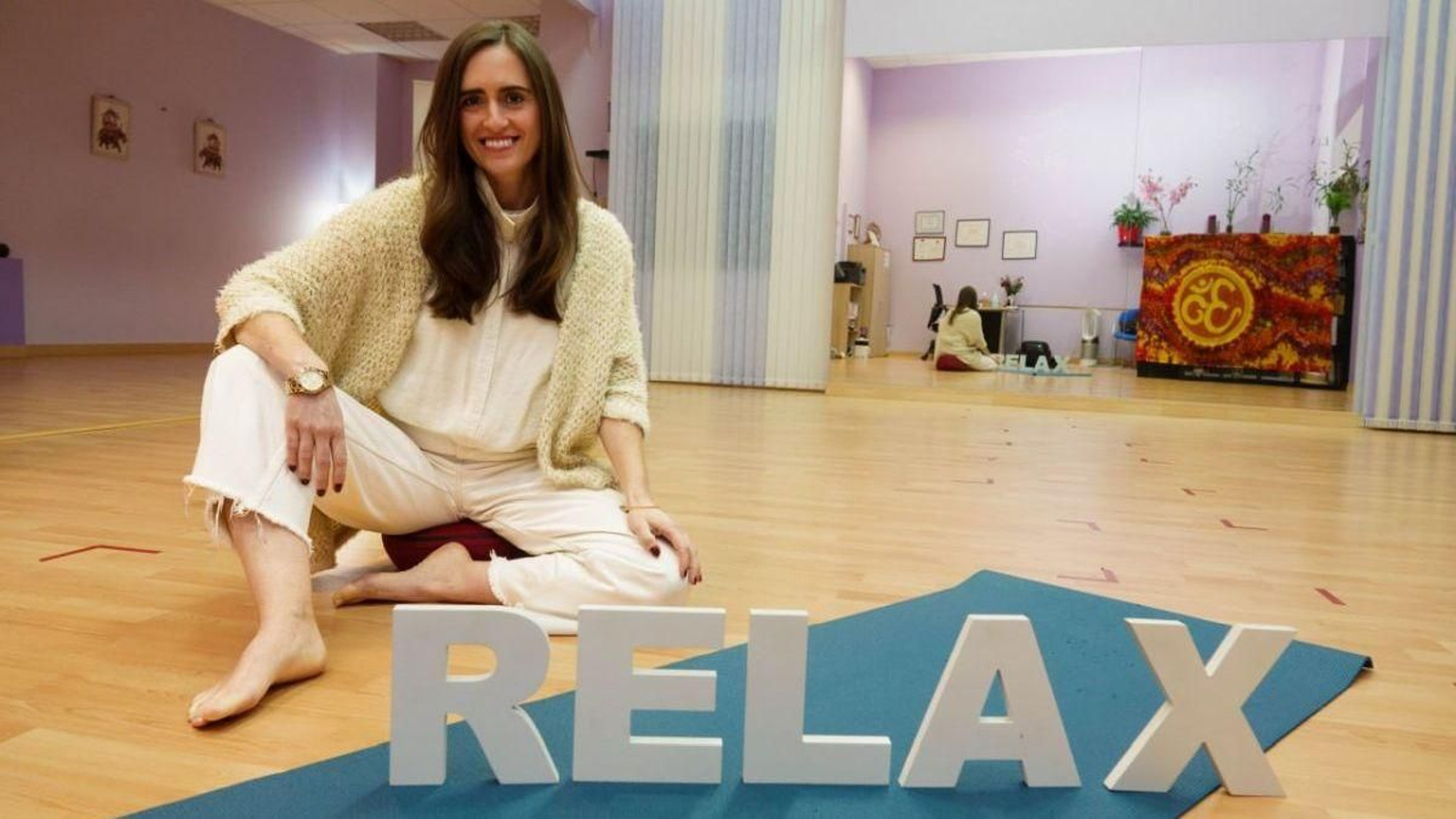 Iria Costas, en UniversoYoga, donde imparte sus sesiones.